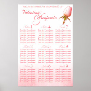 Affiches Planificateur de table de mariage à bouton de rose