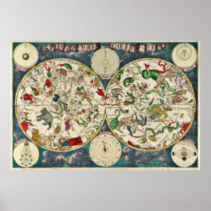Affiches Planisphæri cœleste Celestial Map Frederick De Wit