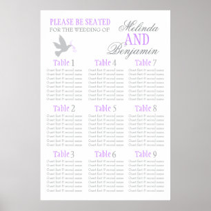 Affiches Planneur de table mariage de colombe gris 1-9