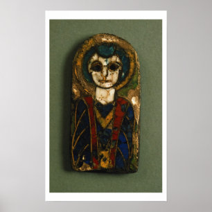 Affiches Plaque arrondie, dépeignant le Christ ou un saint