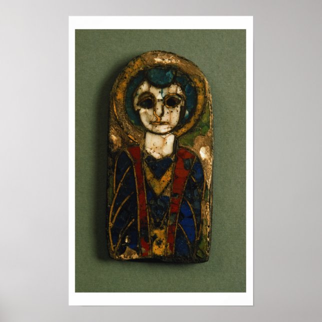 Affiches Plaque arrondie, représentant le Christ ou un sain (Devant)