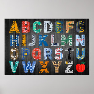 Affiches Plaque de licence Alphabet