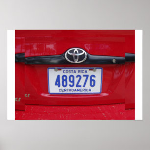 Affiches Plaque de licence du Costa Rica