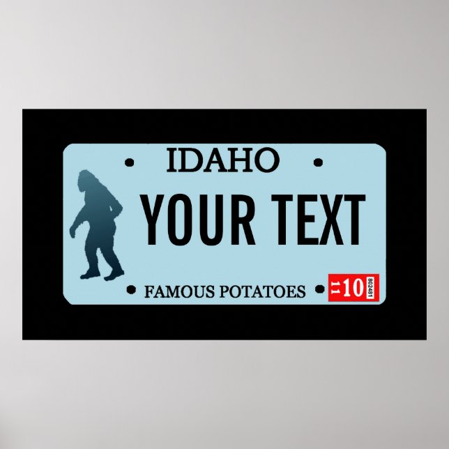 Affiches Plaque de licence Idaho Sasquatch (Devant)