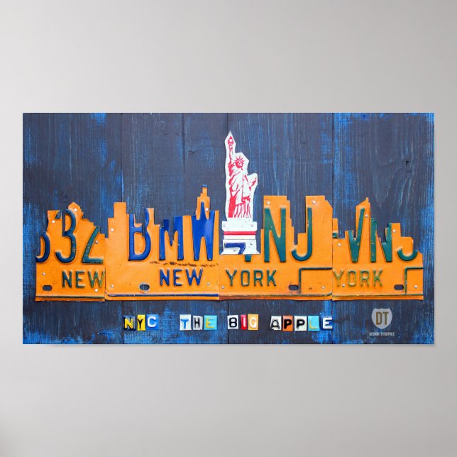 Affiches Plaque de licence Skyline New York City (Devant)