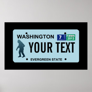 Affiches Plaque de licence Washington Sasquatch