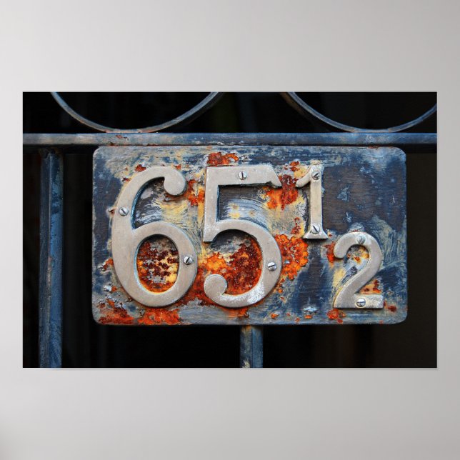 Affiches Plaque de numéro d'adresse, Soixante-cinq et demi (Devant)