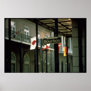 Affiches Plaque de rue de Bourbon à la Nouvelle-Orléans