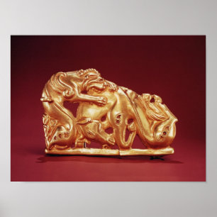 Affiches Plaque depicting a Griffin attacking a Horse