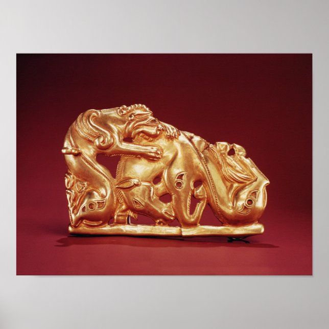 Affiches Plaque depicting a Griffin attacking a Horse (Devant)