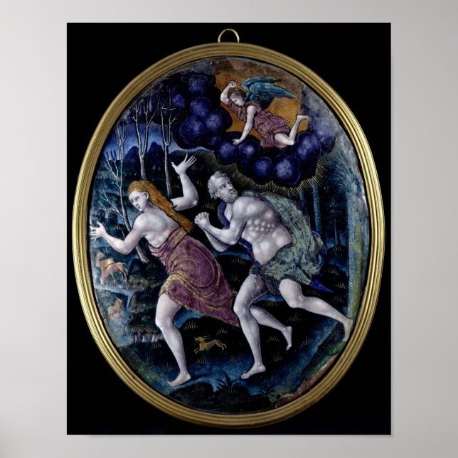 Affiches Plaque ovale représentant Adam et Eve (Devant)