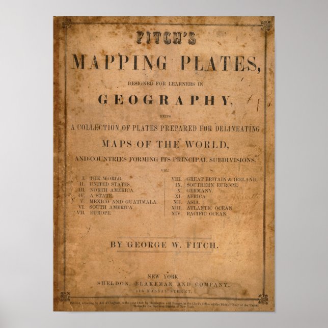 Affiches Plaques de cartographie de Fitch (Devant)