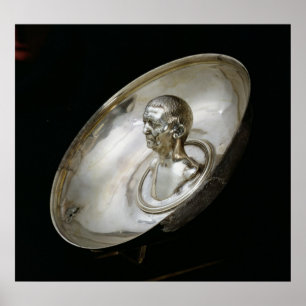 Affiches Plat avec le buste d'un homme à l'intérieur