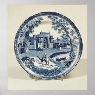 Affiches Plat bleu et blanc de Spode, c.1815
