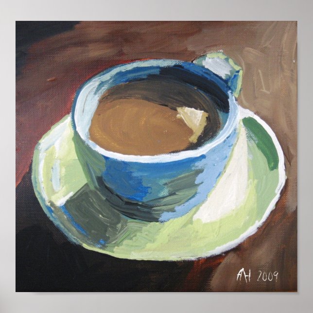Affiches plat de café. vert. (Devant)
