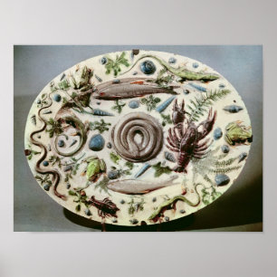 Affiches Plat de Rustique Figuline avec un arrière - plan