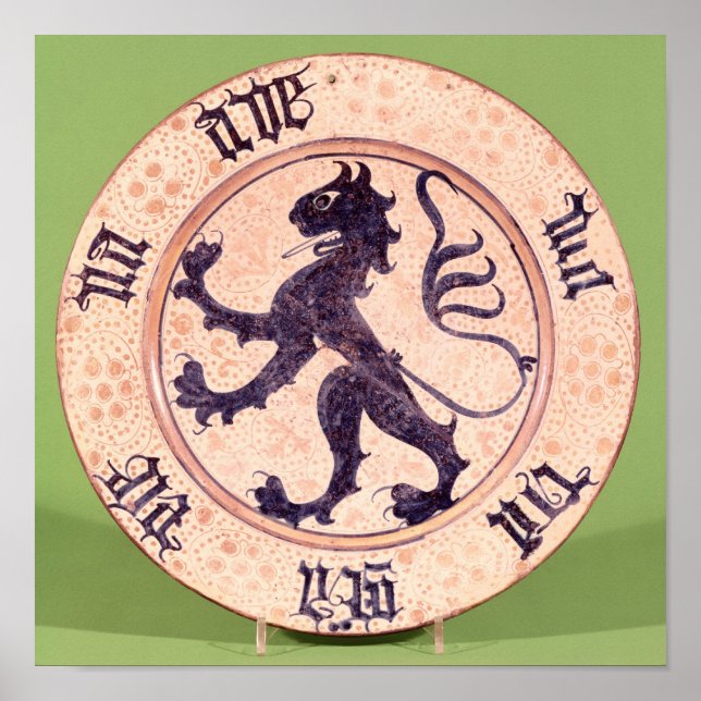 Affiches Plat hispano-mauresque, vitré en étain (Devant)