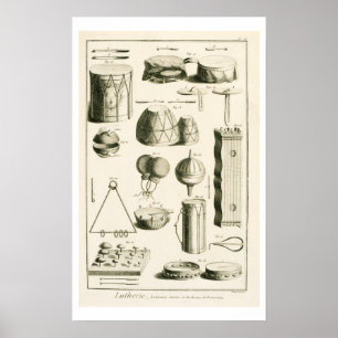 Affiches Plat II : Instrument de percussion antique et