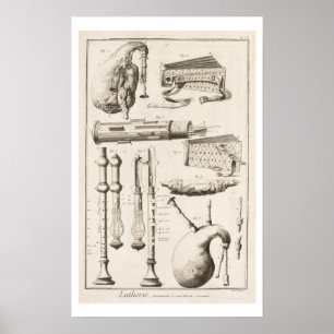 Affiches Plat VI : Instruments de vent de l'encyclopédie o