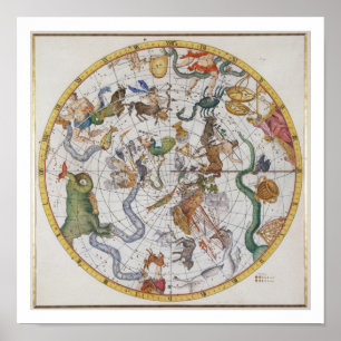 Affiches Plate 27 from 'Atlas Coelestis', by John Flamsteed