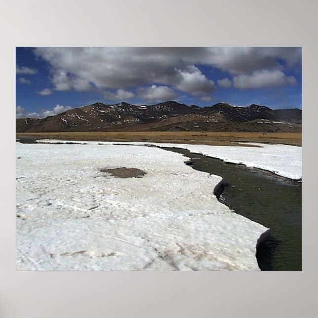 Affiches Plateau tibétain Rivière de neige blanche (Devant)