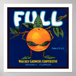 Affiches Plein étiquette d'oranges de marque