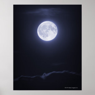 Affiches Pleine lune de couverture nuageuse