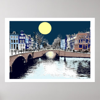 Affiches Pleine lune du pont néerlandais