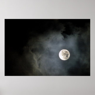 Affiches Pleine lune et nuages