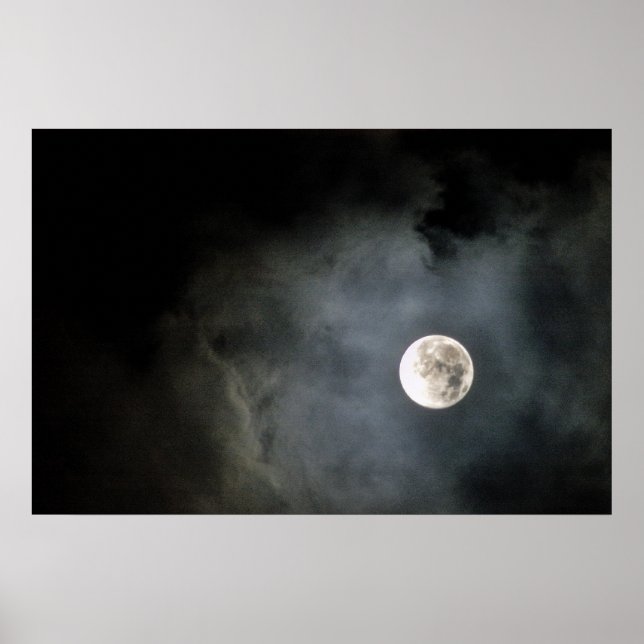 Affiches Pleine lune et nuages (Devant)