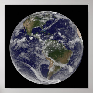 Affiches Pleine Terre montrant l'Amérique du Nord et l'Amer