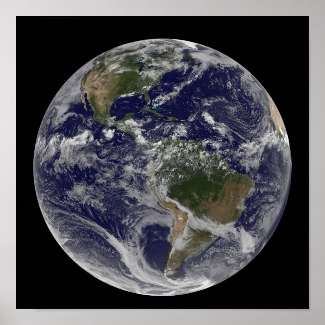 Affiches Pleine Terre montrant l'Amérique du Nord et l'Amer (Devant)