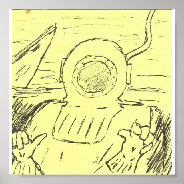 Affiches Plongeur marin profond (Devant)