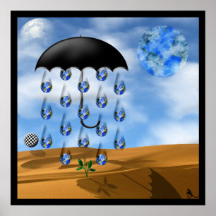 Affiches Pluie du désert surréaliste