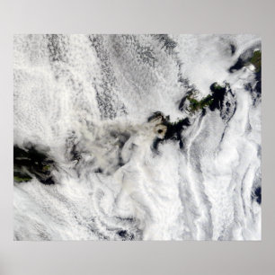 Affiches Plume du volcan Okmok, îles Aléoutiennes