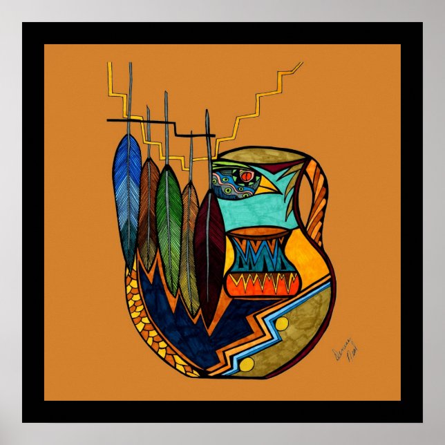 Affiches Plumes et pots (Devant)