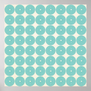 Affiches Plutôt Turquoise Aqua Turquoise Blue Circles Disqu