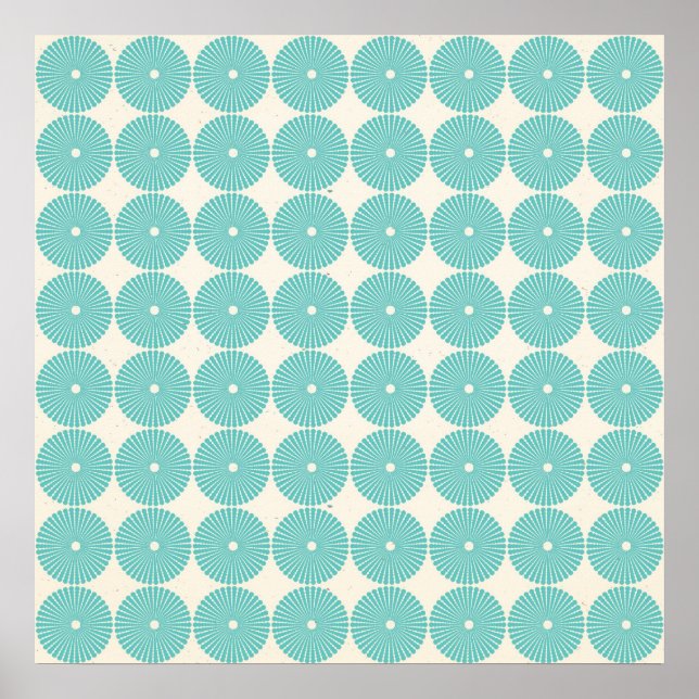 Affiches Plutôt Turquoise Aqua Turquoise Blue Circles Disqu (Devant)