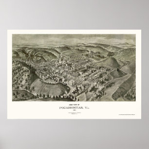 Affiches Pocahontas, carte panoramique de VA - 1911