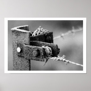 Affiches Poche du coin de clôture à fil barbelé