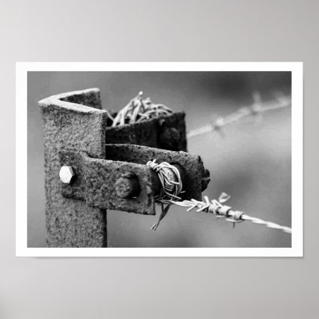 Affiches Poche du coin de clôture à fil barbelé (Devant)