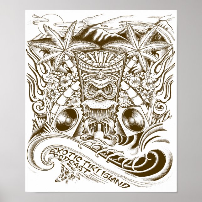 Affiches Podcast Exotic Tiki Island (Devant)