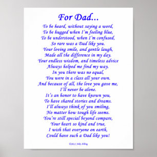 Affiches Poème commémoratif pour papa