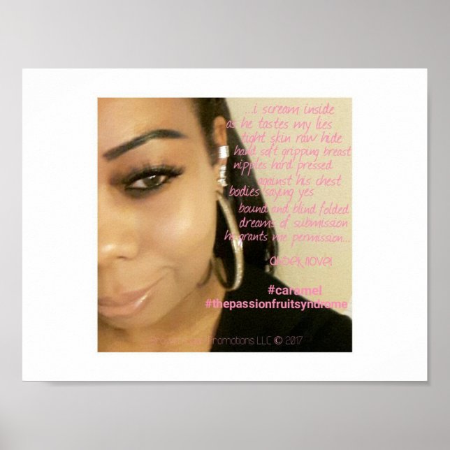 Affiches Poème de baiser en cuir noir par Ahsek Novel (Devant)