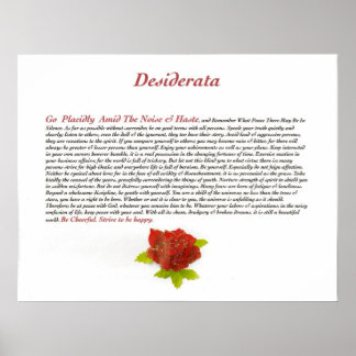 Affiches Poème de Desiderata par Max Ehrmann