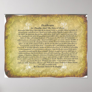 Affiches Poème de Desiderata par Max Ehrmann