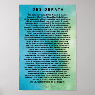 Affiches Poème de Desiderata par Max Ehrmann Aquarelle Abst