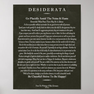 Affiches Poème de Desiderata par Max Ehrmann Chalk Art
