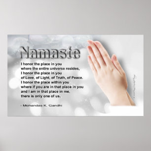 Affiches Poème de Namaste (honorant le jour global d'unité)