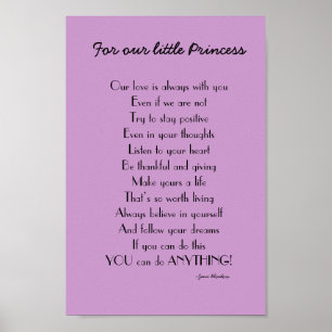 Affiches Poème inspiré de fille des parents